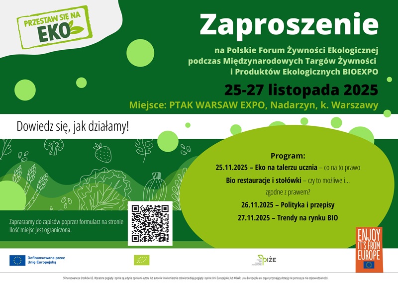 Polskie Forum Żywności Ekologicznej 2025 na BioExpo